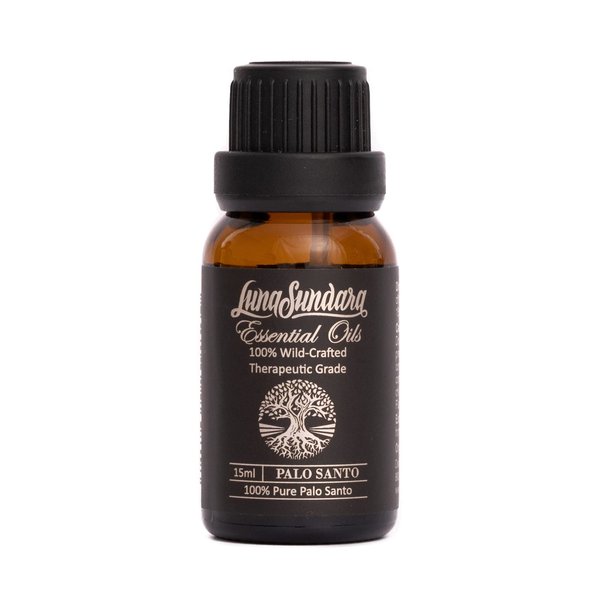 Luna Sundara Palo Santo Essential Oil, Wild-Crafted, Therapeutic Grade, 100% Pure Organic Undiluted Peruvian Palo Santo from Wild Harvested Botanicals, for Meditation and Spiritual Cleansing
