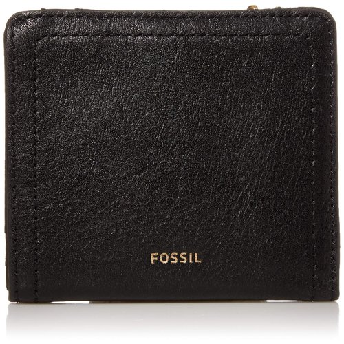 Fossil Women's Logan Leather Wallet RFID Blocking Small Bifold, Black (Model: SL7829001)