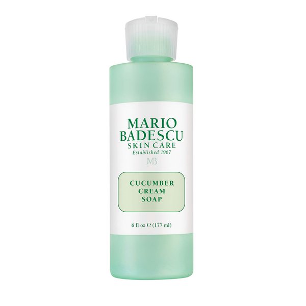 Mario Badescu Cucumber Cream Soap - Gentle, Creamy Facial Cleanser Infused with Vitamins and Minerals - Removes Light Makeup, Oil and Impurities - Face Wash Ideal for Combination or Dry Skin, 6 Fl Oz
