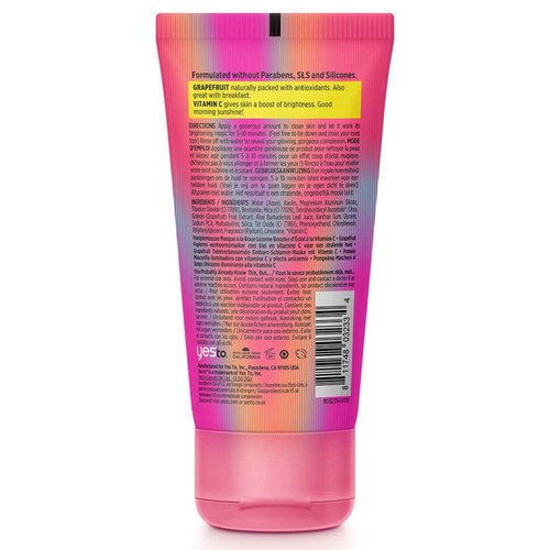 Yes To Grapefruit Vitamin C Glow-Boosting Unicorn Mud Mask , 2 Fl Oz (Pack of 1)