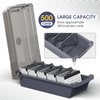 MaxGear Business Card Holder for Desk, Business Card Case Organizer, Credit Card Holder File, Business Card Holders Box Storage, Capacity: 500 Cards (2.2” x 3.5”), 4 Divider Boards & A-Z Tabs, Gray