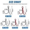 Fishing Treble Hooks Kit, 100pcs Red Treble Hooks Sharp Round Bend Classic Triple Fishing Hooks High Carbon Steel Barbed Treble Hooks for Fishing Lure Baits Saltwater Freshwater Size 4 6 8 10