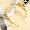 Tiaras and Crowns for Women - Golden Laurel Leaves Tiaras for Women, Bridal Headband Princess Tiara for Girls Queen Crown Greek Roman Gold Headpiece Wedding Hair Comb