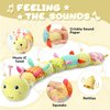 Awotoy Baby Toys 0 to 12 Months, Musical Stuffed Animal Activity Soft Toys with Multi-Sensory Crinkle, Rattle and Textures, Infant Tummy Time Toys for Newborn Boys Girls, Caterpillar, Yellow