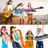 smilixin 22 Pack Inflatable Guitar,Blow Up Guitar,Inflatable Rock Star Toy Set,6 Inflatable Guitars,6 Microphones,6 Shutter Shading Glasses,1 Saxophone,1 Inflatable Piano,1 Inflatable Recorder