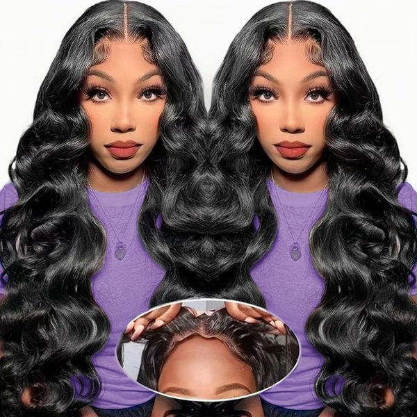 Coopeys Wear and Go Glueless Wigs Human Hair Pre Plucked Pre Cut for Beginners 5x5 HD Lace Closure Wigs Human Hair 26 Inch Body Wave Lace Front Wigs Human Hair for Women 180% Density
