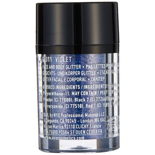NYX Nyx professional makeup face & body glitter, violet, 0.08 ounce