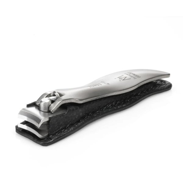 GERMANIKURE Economy Small Nail Clipper in Leather Case, Ethically Made in Solingen Germany, Curved Blade for Fingernails