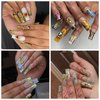 Gehaiwo 96PCS Gold Nail Charms for Acrylic Nails,Alloy Red Heart Cross Rose Flower Angel Frame Nail Decoration,Nail Art Rhinestone Nail Gems Nail Jewels Accessories for Nail Art Supplies DIY Nail