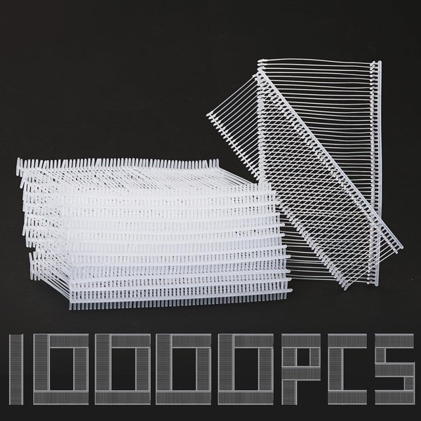 1 inch Standard Tagging Gun Fasteners, 10000PCS Clothing Standard Label Gun Price Tagging Barbs, Plastic Garment Tag Gun Refills, Clothing Tag Gun Attachments for All Standard Price Tag Guns (1")