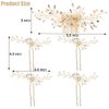 5 Pieces Wedding Hair Accessories for Brides, Pearl Crystal Rhinestone Hair Comb Hair Pins Bridal Hair Accessories, Gold Hair Accessories for Brides Bridesmaids Women Girls (Gold)