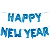 Happy New Year Balloon, 16inch New Year Letter Balloons NYE Decorations 2025, New Years Eve Party Banner Supplies 2025 Set (Blue)