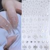 6 Sheets Star Nail Stickers for Nail Art 3D Self-Adhesive Gold Silver Black Stars Nail Art Stickers Crystal Diamond Star Nail Charms Stickers Chrome Nail Decals for Women Acrylic Manicure Decorations