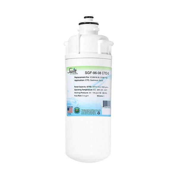 Swift Green Filters Cartridge: 2CB-GW 2CB5-S SGF-96-08 CTO-S Replacement Water Filter for Everpure EV9618-36, EV9617-22 (1pack), 1 Pack