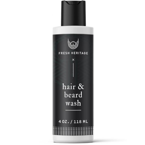Fresh Heritage Beard Wash Shampoo with Peppermint & Tea Tree Oil - Moisturizing and Nourishing - Beard Wash for Men - Premium All Natural Beard Shampoo for Men (4oz)