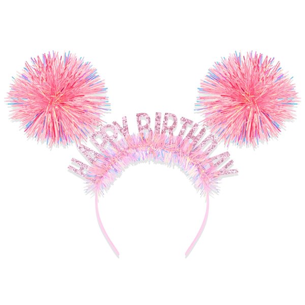 CAVETEE Birthday Crown for Women，Birthday Headband for Girls Birthday Girl Headband，Birthday Crown Adult Woman, Happy Birthday Headband for Girls Birthday Gifts Happy Birthday Decorations (Pink)