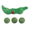 MiOYOOW 3PCS Cat Toy Balls, Interactive Pet Play Balls Sisal Rope Scratching Chew Ball Toy with Rustling Sound/Pea Pod Storage for Indoor Kitten Training Hunting