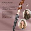 5-in-1 Curling Iron Wand Set, Curling Wand with 5 Pcs Interchangeable Ceramic Barrels (0.35-1.25 Inch), with Heat Protective Glove and 2Clips - Ceramic Coated for Damage-Free Styling - Rose Gold