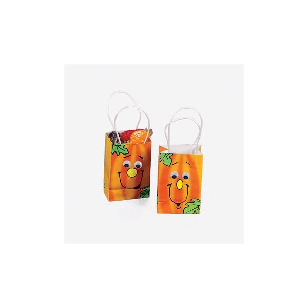 Mini Jack-O’-Lantern Bags with Wiggle Eyes (1 Dozen)