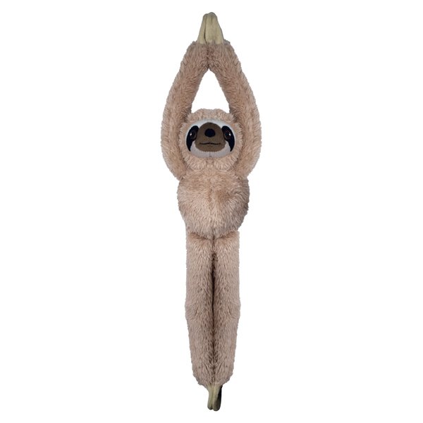 EcoBuddiez Tree Huggers - Sloth from Deluxebase. Small 55cm Hanging Soft Toy Made from Recycled Plastic Bottles. Eco-Friendly Soft and Cuddly Plush Toy and Perfect Cuddly Gift for Kids.