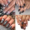 4Sheets 5d Embossed Halloween Nail Stickers Decals Skeleton Spider Web Nail Art Stickers Scary Skeleton Devil Nail Supplies Sliders Cute Ghost Nail Decorations elf-Adhesive Nail Sticker for Women Girl
