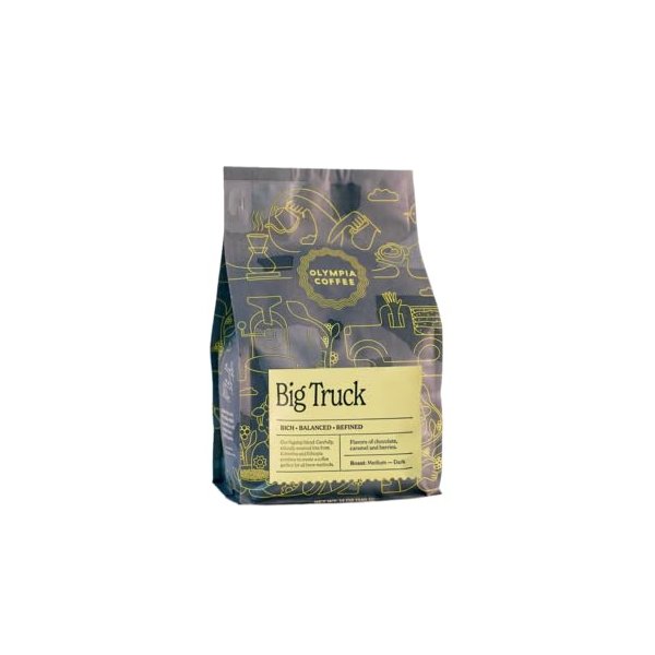 Olympia Coffee "Big Truck Espresso" Medium Roasted Fair Trade Shade Grown Whole Bean Coffee - 12 Ounce Bag