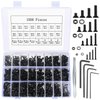 1500 Pcs Flat Head Hex Socket Head Cap Screws Bolts and Nuts and Washers Assortment Kit, M2 M3 M4 M5 Alloy Steel Countersunk Head Screws Nuts and Bolts and Flat Washers Set