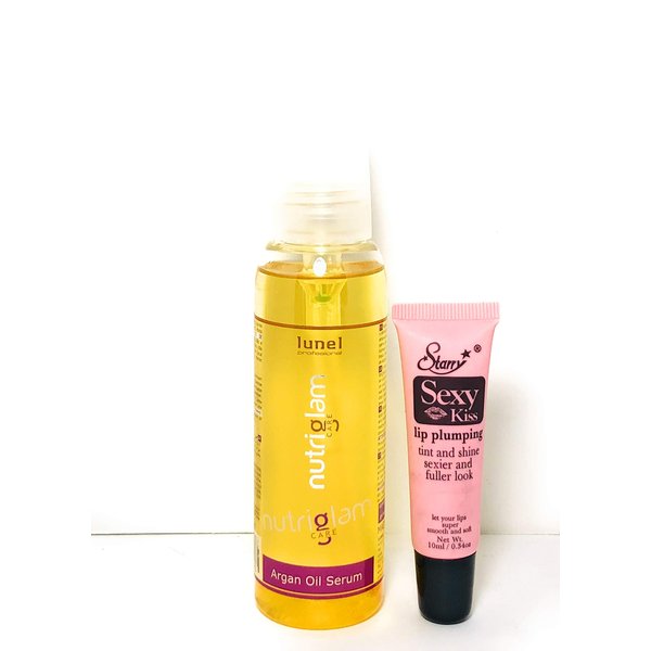 Lunel Nutri Glam Argan Oil Serum 100ml/3.38 fl oz- Free Starry lip Plumping Gloss 10ml