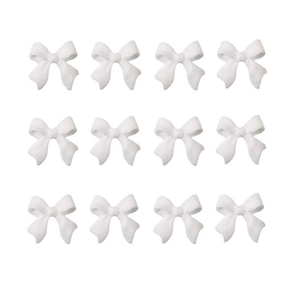 KDDOM 12 Pcs 3D Nail Decoration Resin Bow Nail Rhinestones Bowknot for DIY Nail Art Accessories