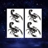 Oottati 2 Sheets Waterproof Small Cute Fake Hand Neck Temporary Tattoos Stickers Halloween Black Scorpion Totem