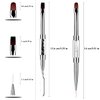 LEQ 2Pcs Nail Art Brush Set, Dual-ended Oval & Flat Gel Nail Polish Brushes Nail Art Liner Brush Polygel Slice Tool for PolyGel UV Builder Gel Nails Extension