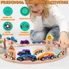 Toys for Boys 3-5, 11 Magnetic Train&Car Set Wooden Toys for Toddlers Montessori Toys for 3+ Year Old Superhero Toys Toddler Cars Christmas&Birthday Gifts for 3+ Year Old Boys Cars Toys for Kids 3-5