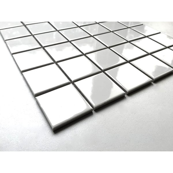 2x2 Glossy Arctic White Ceramic Wall Tile (1 SQFT Sheet)