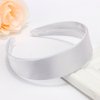 AHONEY White Headband for Women Girls Satin Silk Headband Non Slip 1.57" Wide Plain Head Band Solid Hair Band DIY Halloween Costume Holiday Fasion Hair Accessories Gifts