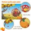 Happy Fall Festival Party Games - Pin The Hat on The Turkey with Reusable Stickers for Kids Birthday Parties
