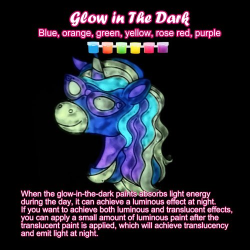30 Sets Unicorn Suncatcher Craft Kits Glow in The Dark Window Art Unicorn Painting Kit DIY Unicorn Stained Glass Suncatcher Gifts for Unicorn Party Favors Birthday Party Activities Art Project