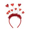 Soochat Valentine's Day Headband Heart Headband Red Sequin Love-shaped Head Boppers for Valentines Day Wedding Birthday Party Supplies