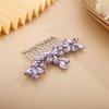 Chargances Bride Wedding Rhinestone Hair Comb Purple Crystal Hair Side Comb Fashion Handmade Headpiece Bridal Hair Accessories for Wedding Prom Flower Girl (Purple)