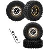 Rcarmumb RC 1.2in Truck Tires for 1/18 1/24 RC Crawler Car Trx4m Axial SCX24 FMS FCX24,4PCS RC Full Brass Beadlock Wheel Soft Rubber Tires Set