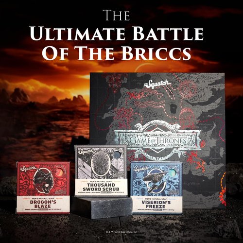 Dr. Squatch The Game of Thrones Collection with Collector’s Box - Men’s Natural 3 Bar Soap Bundle and Game of Thrones Soap for Men