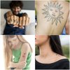 Temporary Tattoo Markers for Skin, 10 Body Markers Make Bold and Fine Lines, Cosmetic Quality + Tattoo Stencils for Kids and Adults, Dual-End Tattoo Pens for Body & Face Art, Halloween Makeup Kit