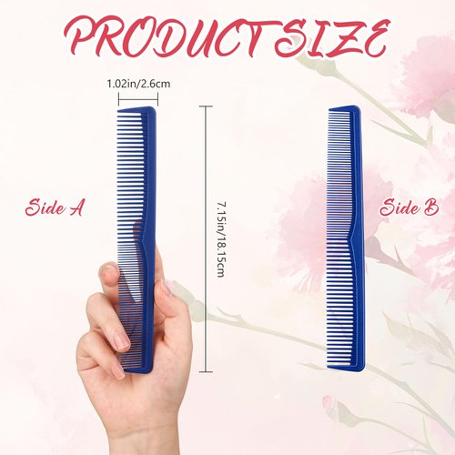 Teenyyou 36 Pcs 7 Inch All Purpose Hair Comb Hair Cutting Combs Hair Stylist and Barbers Set Fine and Wide Tooth Comb Pocket and Travel Comb for Women Men(Vivid Color)
