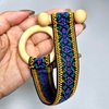 2 Pcs Toggle Hair Tie Dreadlock Accessories elastic ribbon Embedded Ponytail Holders Colorful Bohemian Style Loc Hair Accessories Long Dread Bands for Women Men (Purple, Aqua)