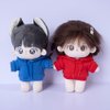 niannyyhouse 20cm Plush Doll Clothes Elastic Solid Sportswear Suits Hoodie Pants Soft Stuffed Plush Toy Dress Up Accessories (Purple, 20cm)