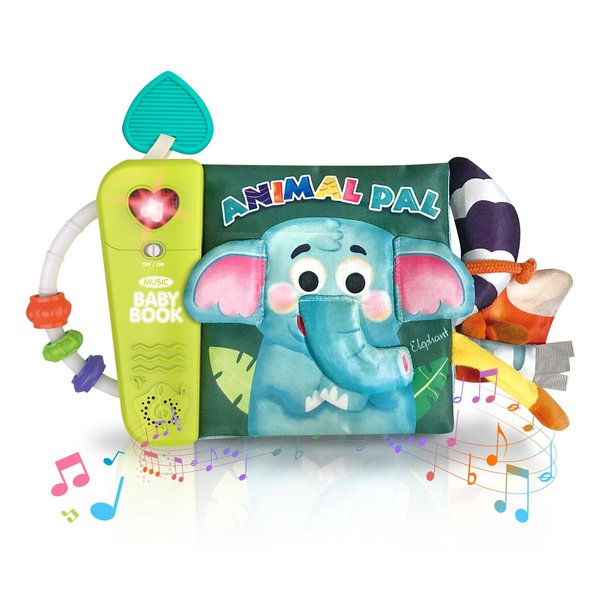 Starweeks Baby Books Toys 6-12 Months - Baby Musical Toys Newborn Montessori Toys for Babies - Soft 3D Activity Cloth Tummy Time Book - Infant Early Development Toy Baby Boy Girl Gifts (Animal)