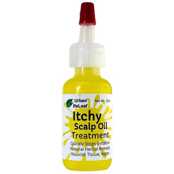 Urban ReLeaf Itchy Scalp Oil Treatment ! Braids, Wigs, Weaves, Tight & Itchy Skin Relief, Shaved Bald Head, Quickly Stops Irritation, Natural Herbal Remedy, Made Fresh in USA!