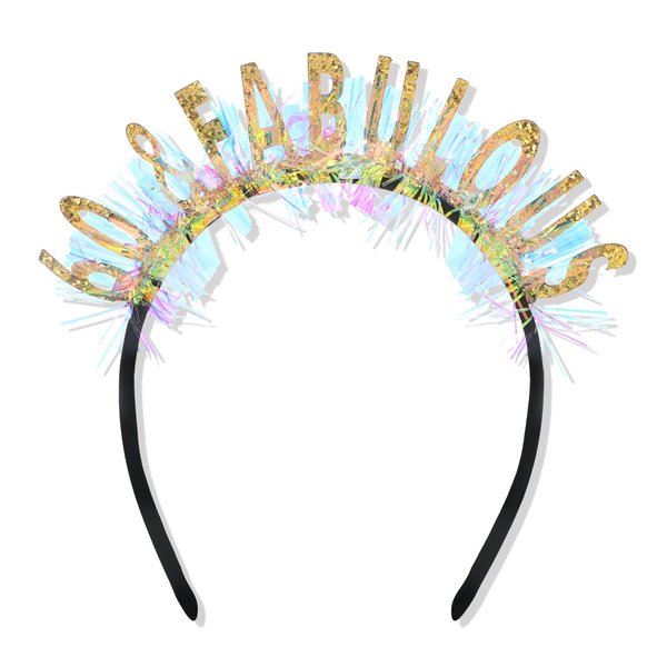 Semato 60th Birthday Decorations Gold 60&FABULOUS Birthday Headband Birthday Crown 60th Birthday Girl Headband Happy Birthday Headband Tiara Birthday Headband for Women