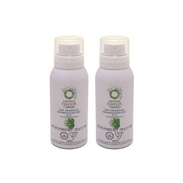 (2 Pack) Herbal Essences Naked Volume Refreshing Dry Shampoo, White Grapefruit & Mossa Mint, 1.7 Oz. Travel Sized Bottles, each