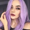AFBeauty Purple Lace Front Wigs for Women Lavender Light Purple Wig Long Straight Lace Frontal Wig Real Hair Wig Pre Plucked Hairline Synthetic Heat Resistant Fiber Cosplay Party Daily 24Inch