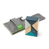 6 Piece Tegu Pocket Pouch Prism Magnetic Wooden Block Set, Blues